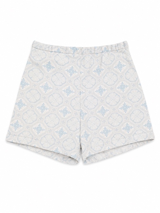 Julia Amory Pants - Women's Light Blue Patterned Bermuda Shorts